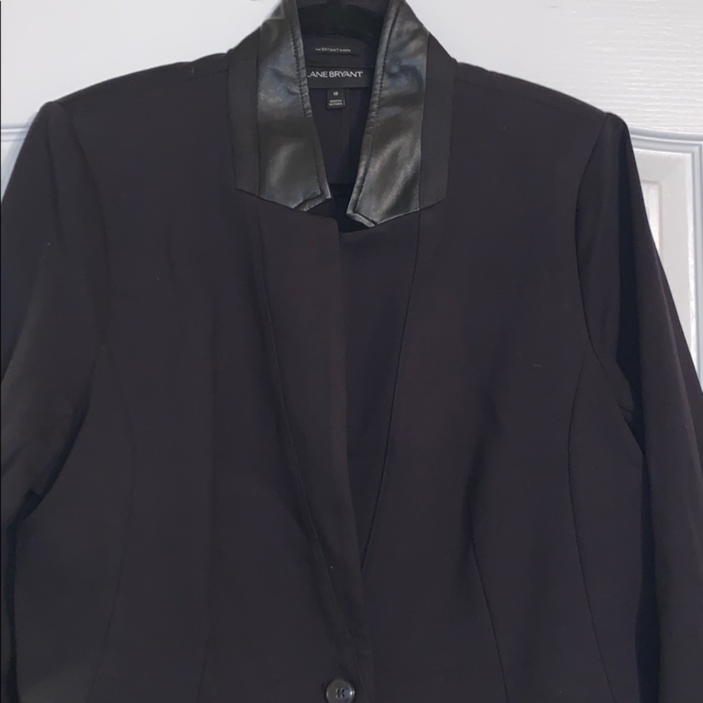 Ponte Blazer with faux leather detail